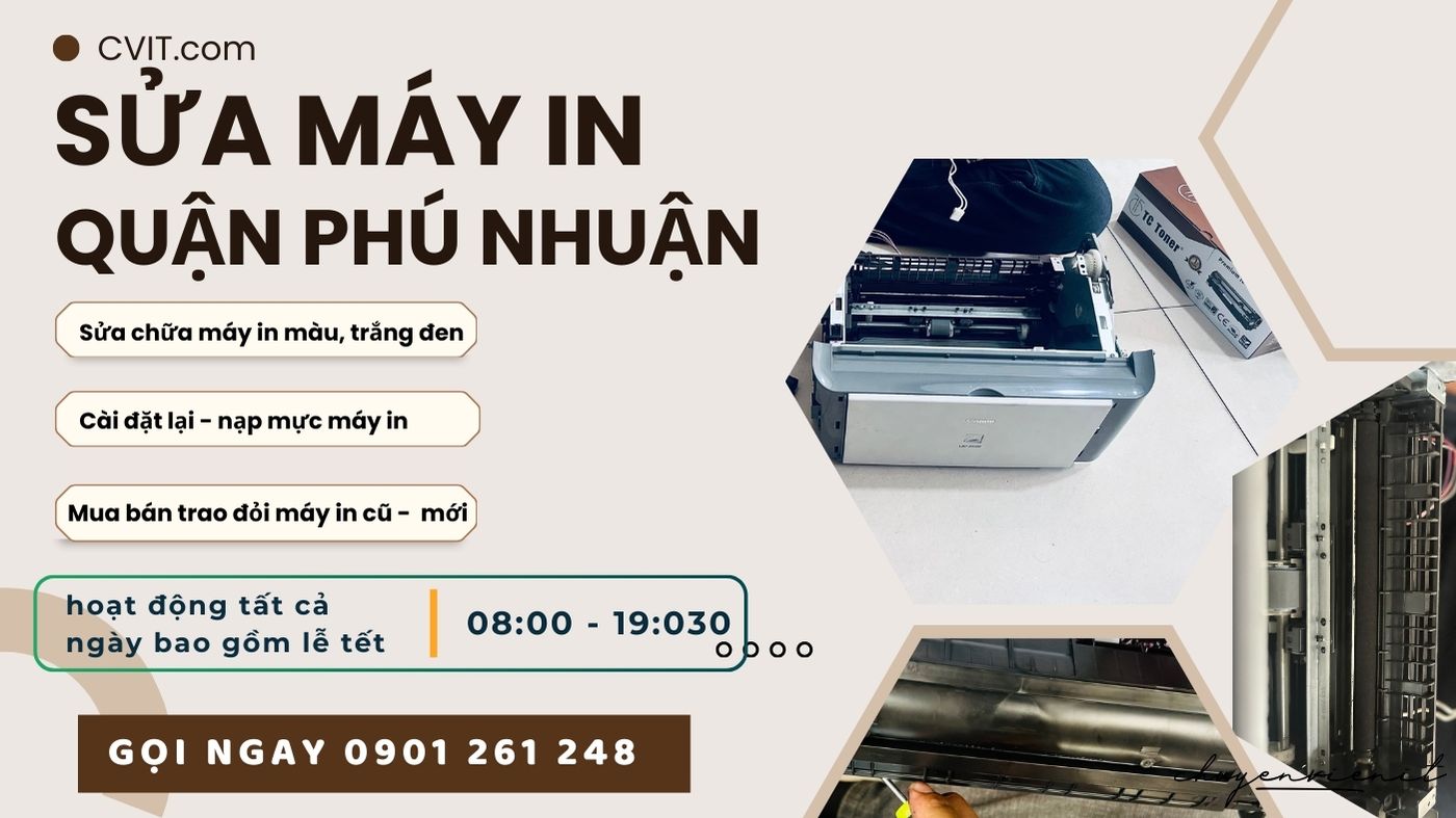 Dịch vụ sửa máy in quận phú nhuận tại nhà