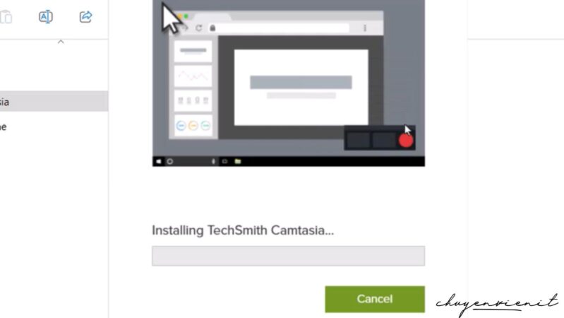 Đợi cài đặt Camtasia 2024